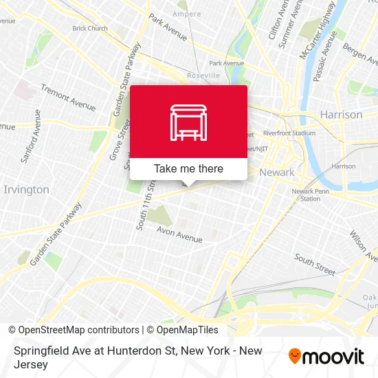 Springfield Ave at Hunterdon St map