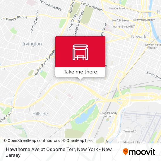 Hawthorne Ave at Osborne Terr map