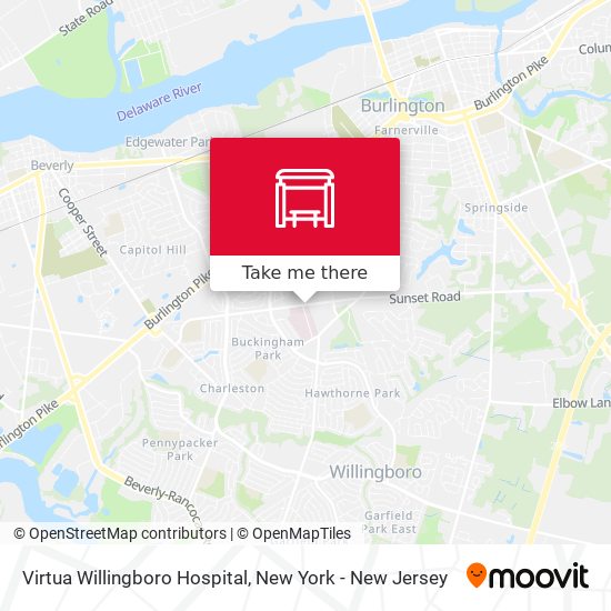 Virtua Willingboro Hospital map