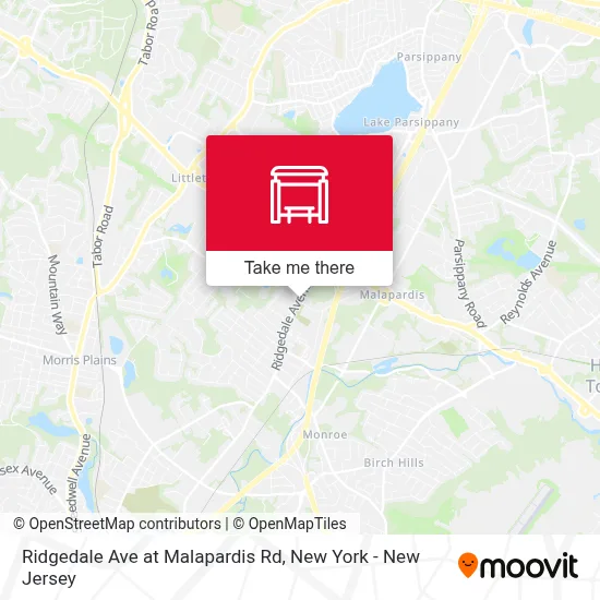 Ridgedale Ave at Malapardis Rd map