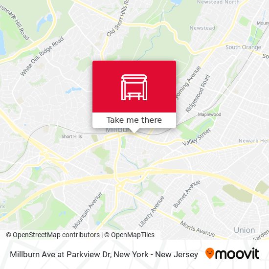 Millburn Ave at Parkview Dr map