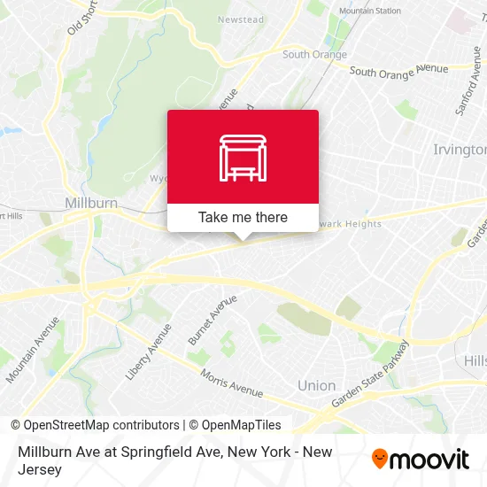 Millburn Ave at Springfield Ave map