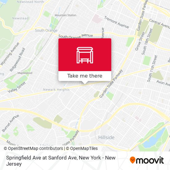 Springfield Ave at Sanford Ave map