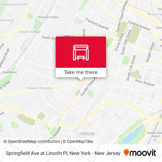 Springfield Ave at Lincoln Pl map