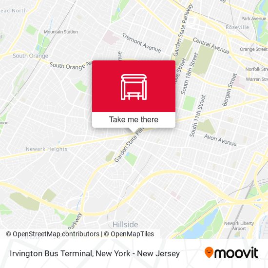 Irvington Bus Terminal map