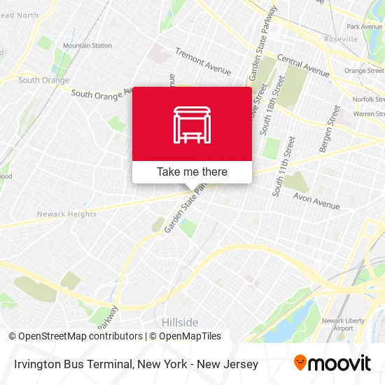 Irvington Bus Terminal map