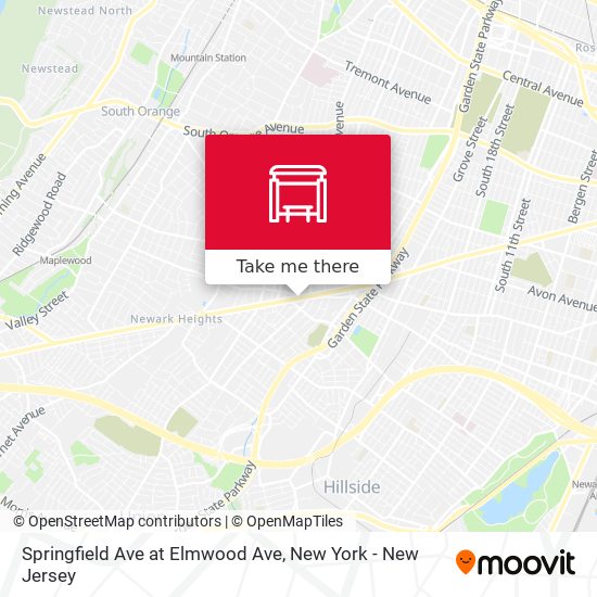 Springfield Ave at Elmwood Ave map