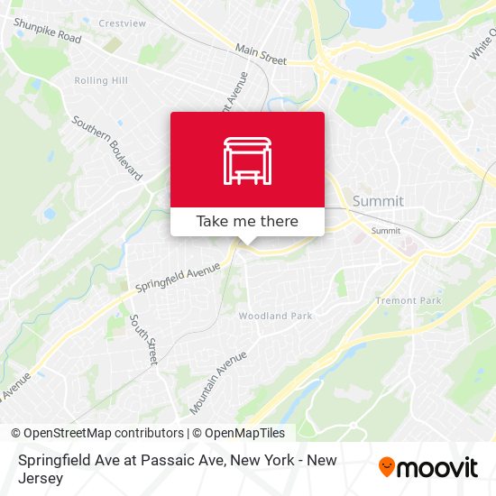 Springfield Ave at Passaic Ave map
