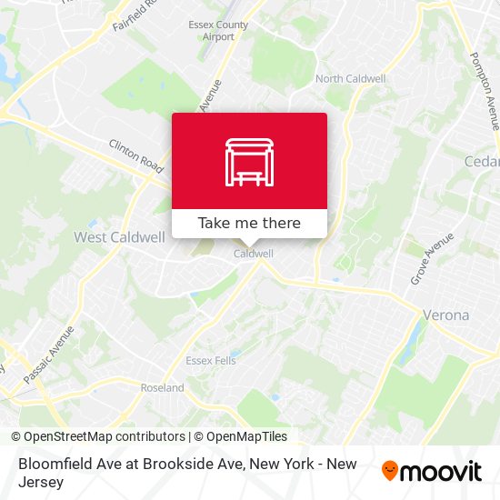 Bloomfield Ave at Brookside Ave map