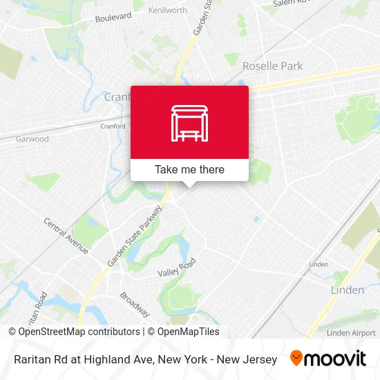 Raritan Rd at Highland Ave map