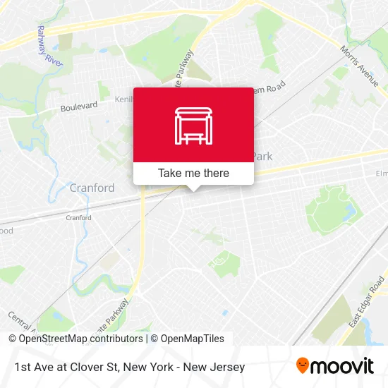 1st Ave at Clover St map