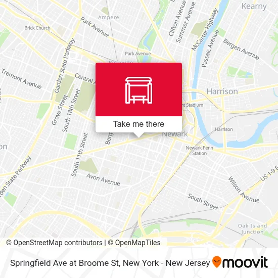 Springfield Ave at Broome St map