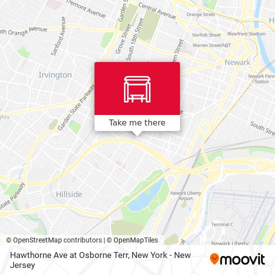 Hawthorne Ave at Osborne Terr map