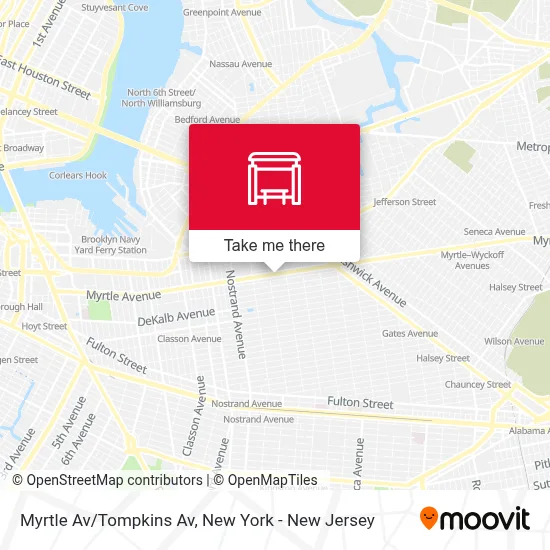 Myrtle Av/Tompkins Av map