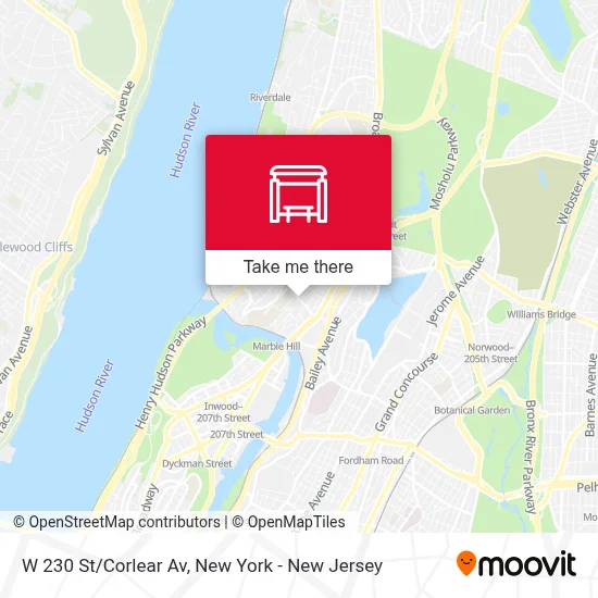 W 230 St/Corlear Av map