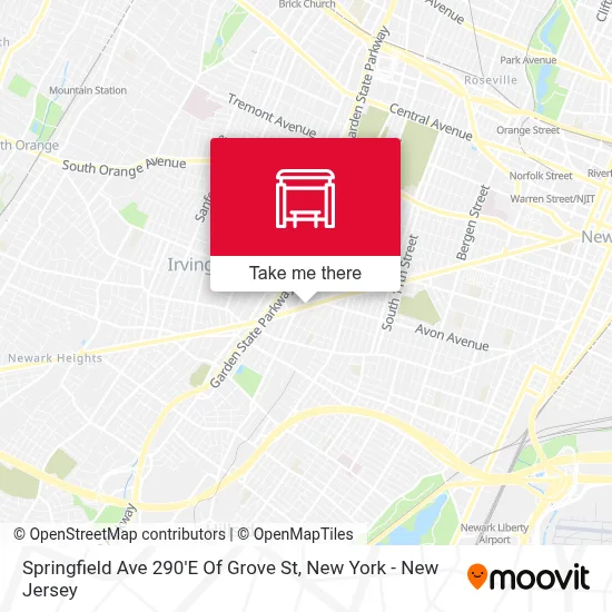Springfield Ave 290'E Of Grove St map
