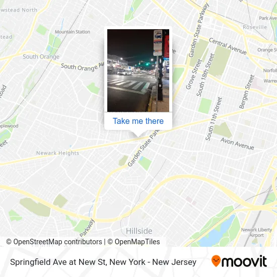 Springfield Ave at New St map