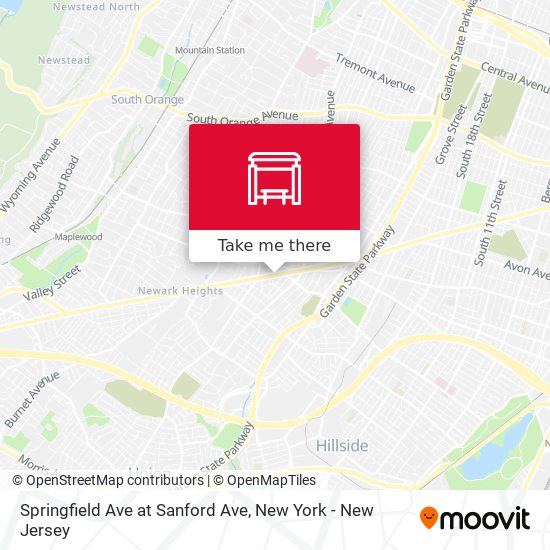 Springfield Ave at Sanford Ave map