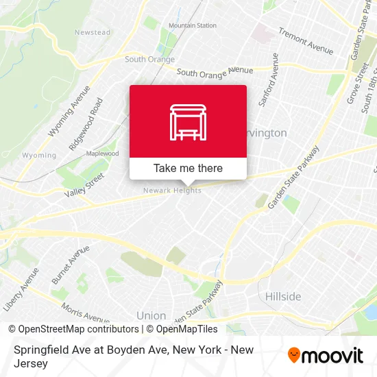 Springfield Ave at Boyden Ave map