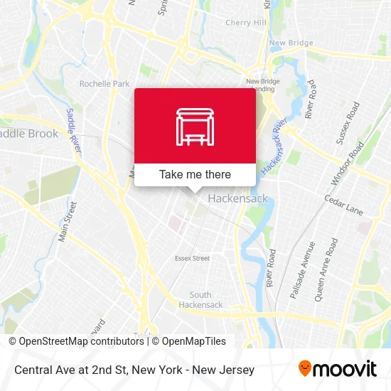 Central Ave at 2nd St map