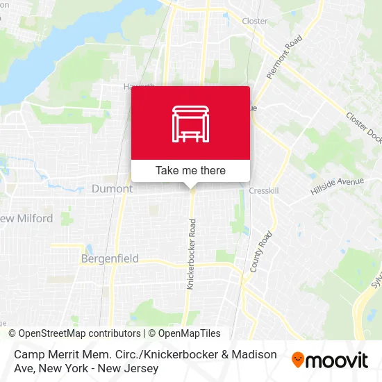 Camp Merrit Mem. Circ. / Knickerbocker & Madison Ave map
