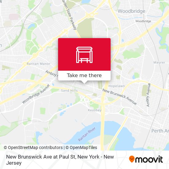 New Brunswick Ave at Paul St map