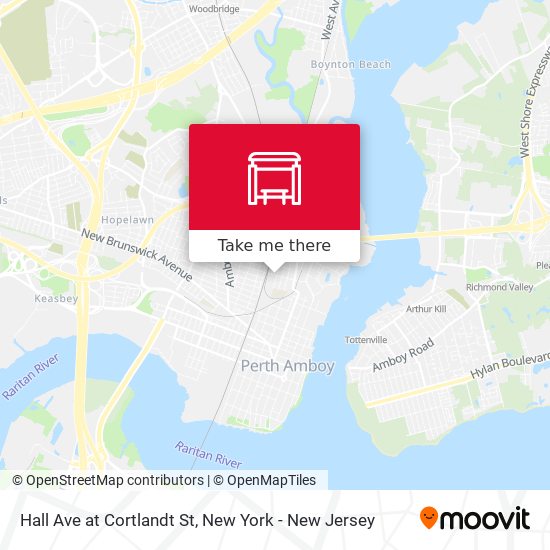 Mapa de Hall Ave at Cortlandt St