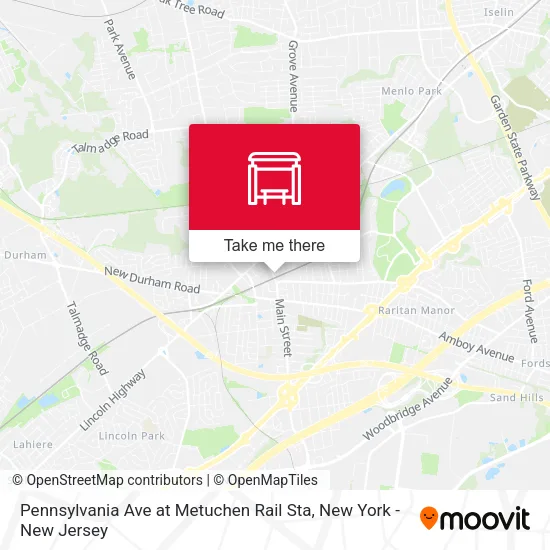 Pennsylvania Ave at Metuchen Rail Sta map