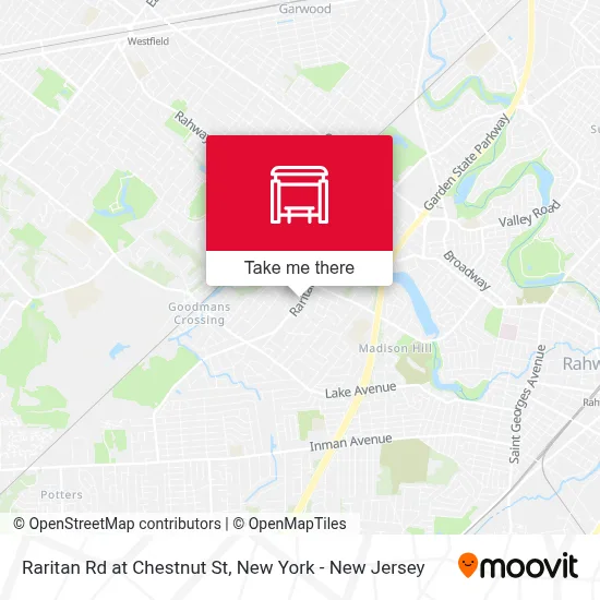 Raritan Rd at Chestnut St map