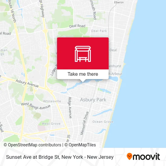 Sunset Ave at Bridge St map