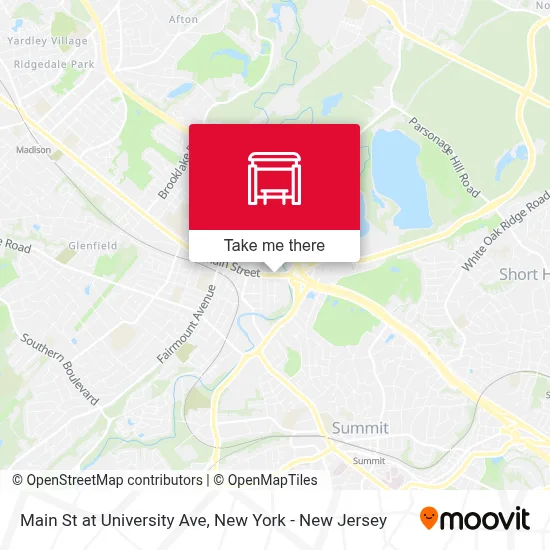 Main St at University Ave map