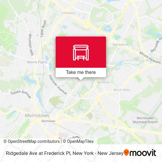 Ridgedale Ave at Frederick Pl map