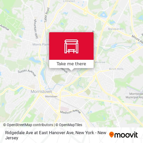 Ridgedale Ave at East Hanover Ave map