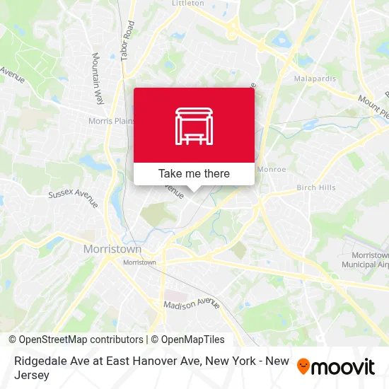 Ridgedale Ave at East Hanover Ave map