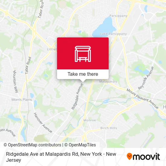 Ridgedale Ave at Malapardis Rd map