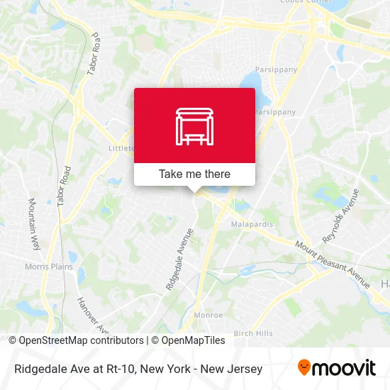 Ridgedale Ave at Rt-10 map