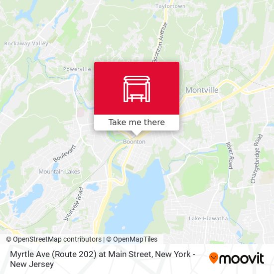 Myrtle Ave (Route 202) at Main Street map