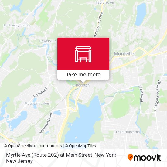 Myrtle Ave (Route 202) at Main Street map