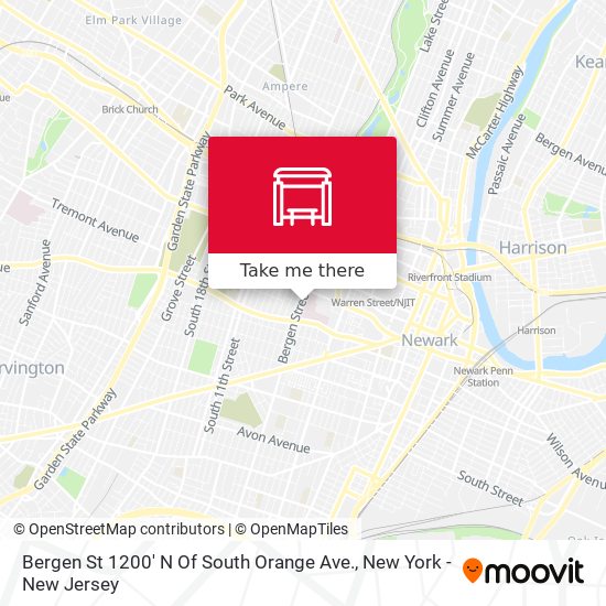 Mapa de Bergen St 1200' N Of South Orange Ave.