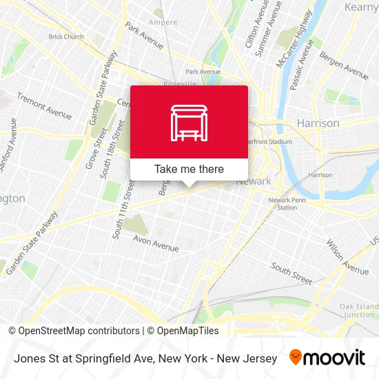 Jones St at Springfield Ave map