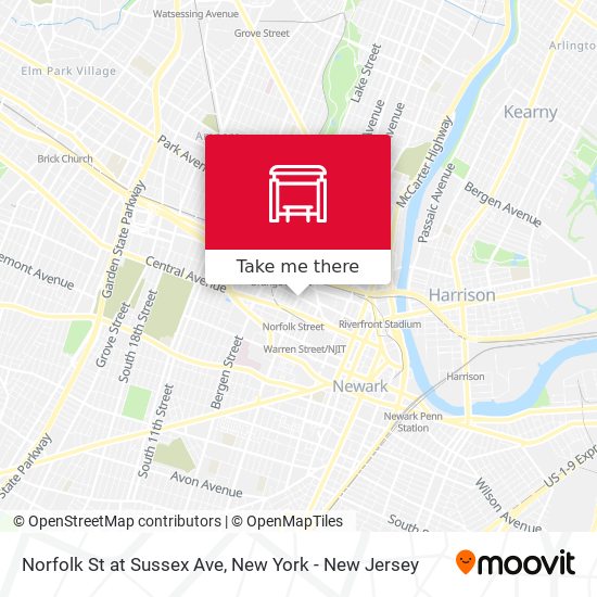Mapa de Norfolk St at Sussex Ave