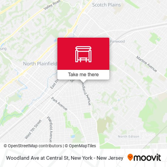 Mapa de Woodland Ave at Central St