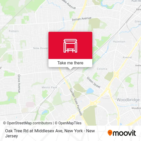 Oak Tree Rd at Middlesex Ave map