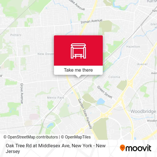 Oak Tree Rd at Middlesex Ave map