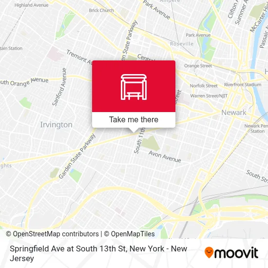 Springfield Ave at South 13th St map