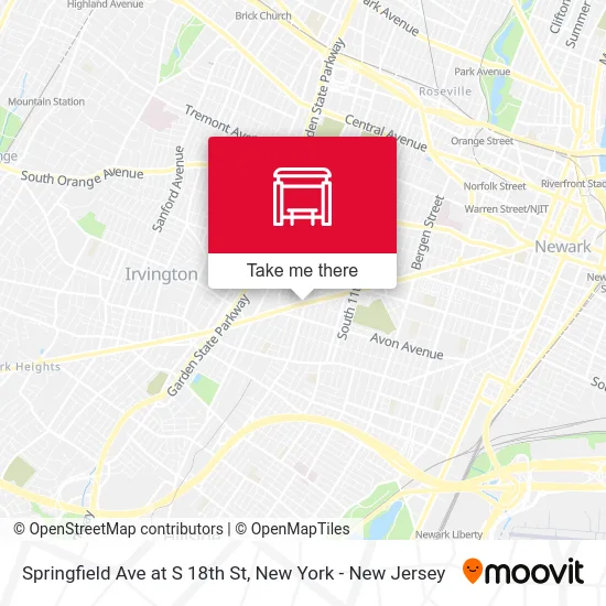 Springfield Ave at S 18th St map