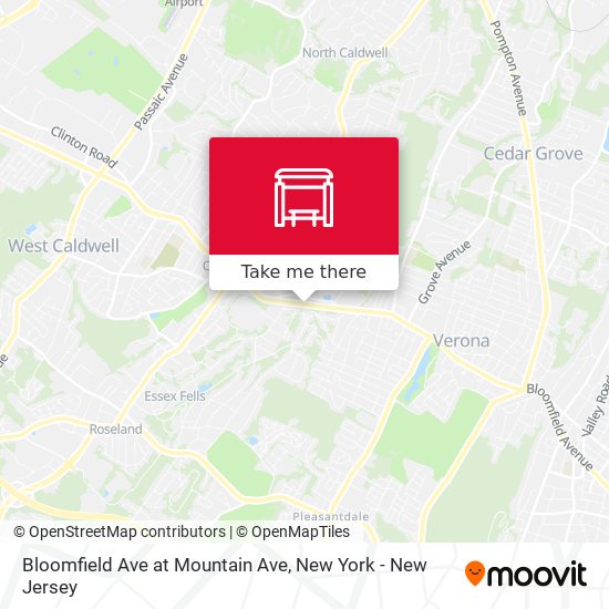 Bloomfield Ave at Mountain Ave map