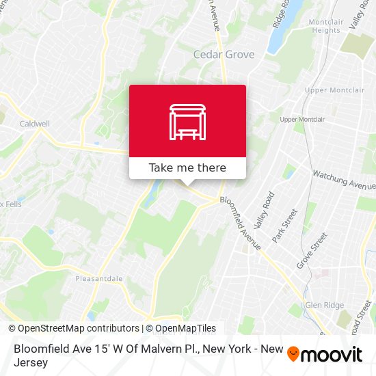 Bloomfield Ave 15' W Of Malvern Pl. map