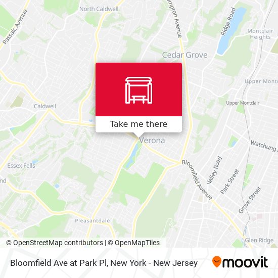 Mapa de Bloomfield Ave at Park Pl