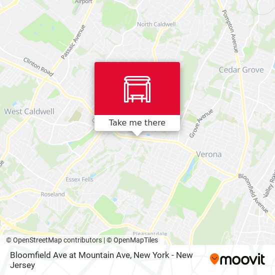 Bloomfield Ave at Mountain Ave map